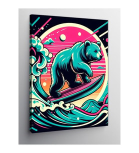 Kanvas Tablo Neon Ayı Grafiti 70 X 100 Cnvsdkey-126407-70-100