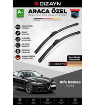 S-Dizayn Alfa Romeo Giulia Ön Cam Silecek Seti 2015 Üzeri Premium Araca Özel 60-45 Cm A+ Kalite