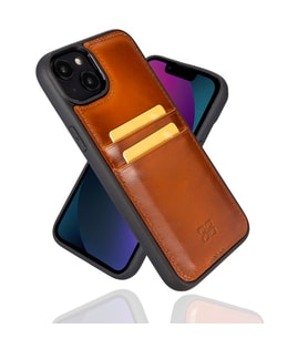 Bouletta Apple iPhone 14 Plus Uyumlu Deri Kartlıklı Arka Kapak RST2EF Taba