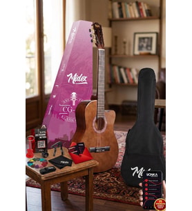 Midex CG-390BR-XBAG Klasik Gitar 4/4 Sap Ayarlı Kesik Kasa (Çanta Askı Capo Metod Pena)