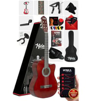 Midex CG-390BR-XBAG Klasik Gitar 4/4 Sap Ayarlı Kesik Kasa (Çanta Askı Capo Metod Pena)