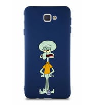 Samsung Galaxy J7 Prime 2 Soft Premier Kapak Squidward Dokunaç Tasarımlı Silikon Kılıf - Lacivert (Şeffaf)