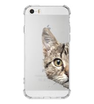 Apple iPhone 5 Uyumlu Darbe Emici Antişok Kapak Catface Tasarımlı Silikon Şeffaf Kılıf