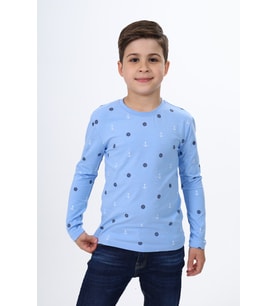 Toontoy Erkek Çocuk Baskılı Tişört (Mavi)