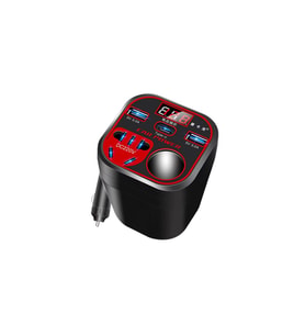 Çok Fonksiyonlu, Çakmaklık Araç İnvertörü, 2x USB 3.0, 2x Type-C Araç Priz Dönüştürücü, Hızlı Şarj, 