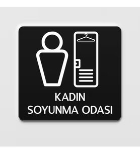 Kadın Soyunma Odası Tabelası Ofis Yönlendirme Kapı İsimlik Soyunma Alanı Tabela