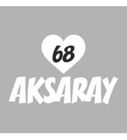Kalpli 68 Aksaray Araba Sticker siyah 20x15 CM (Beyaz)