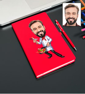 Kişiye Özel Aşçı Tasarımlı Karikatür Defter Ve Kalem Seti 74