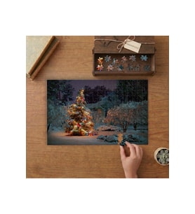 Noel Ağacı - Kış - Manzara Tasarımı 240 parça Ahşap Puzzle Ahşap Kutuda MP09421