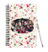 Yılbaşı İçin Kişiye Özel  Ahşap Defter Kalem Hediye Seti HC14