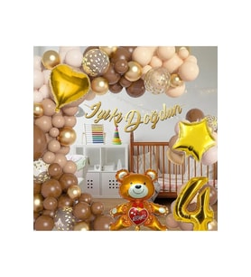 AYICIKLI LÜKS KAHVERENGİ BALON SETİ