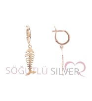 Söğütlü Silver balık kılçığı küpe