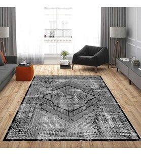 Eliana Home Dijital Baskı Yıkanabilir Kaymaz Taban Salon Halısı Ve Yolluk LN163-FNL469 (Siyah)