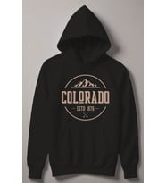 Colorado Estd 1876 Baskılı Kapüşonlu Çocuk Sweatshirt 12486 (Siyah)