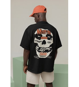 Misfits Müzik Grubu Baskılı Unisex Oversize Rock Metal Tişört
