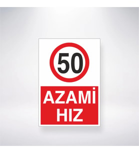 50 Azami Hız 21x35 Arkası Yapışkanlı Levha