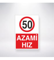 50 Azami Hız 21x35 Arkası Yapışkanlı Levha