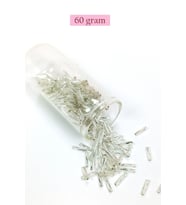 Uzun Boru Kesme Boncuk Çap 2mm Uzunluk 10 mm - 60 Gram - Parlak Gümüş - BNC296