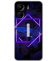Xiaomi Redmi 13C Kılıf HD Desen Baskılı Kılıf - Dark Neon Yaprak İ Harfi