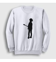 Presmono Unisex Beyaz Guitar Robert Smith The Cure Sweatshirt 452998tt (Beyaz)
