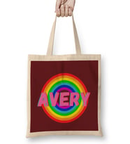 Avery-Name personalized Custom - vintage Retro Rainbow Style Design Gift Baby-Gift For Her Bez Çanta Uzun Saplı