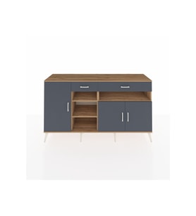 Kronos Konsol 5 Raflı 2 Çekmeceli 3 Kapaklı 176x59x99 Çam-Antrasit