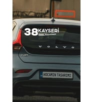 38 Kayseri Kocasinan Plaka Kodlu Beyaz Araç Sticker Kocasinan İlçe Yazılı Kayseri Özel Tasarım 40x8 cm Şehir ve İlçe Temalı Kaliteli Sticker