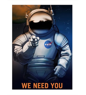Astronot Art Mdf Poster