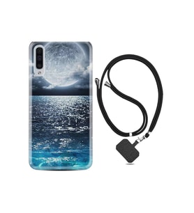 Samsung Galaxy A70 Kılıf Desenli Silikon Boyun Askılı Great Moon 1301