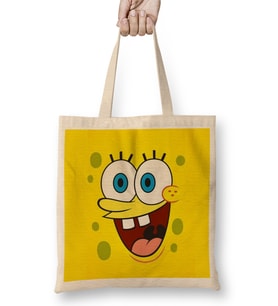 Sünger Bob Sponge Bob 015 Bez Çanta Uzun Saplı