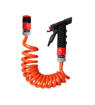 Plasyay Spiral Sulama Yıkama Hortum Musluk Adaptörlü ve Yeni Tetik Başlıklı Set 4 Metre (Turuncu)
