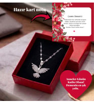 Anneler Günü Hediyesi Gümüş Renk Anka Kuşu Çelik Kolye - Özel Tasarım Kutulu ve Hazır Kart Notlu