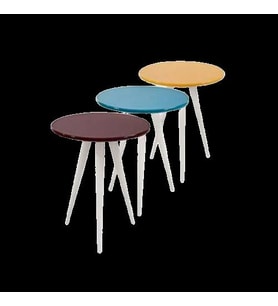 Zigon ST 3Ayak13556 3Renk Model Sehpa Kayın Torna RETRO Ayak MDF tabla El Yapım