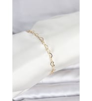 Cm 14K Gold Renk Kalpli Zincir Model Kadın Bileklik - Tj-Bb8278