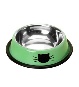 Paslanmaz Çelik 180 ml Yeşil Kaymaz Taban Kedi Köpek Mama Ve Su Kabı cin570ys