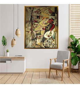 Tablore Ekspresyonist Sanat Yağlı Boya Figüratif Çerçeveli Kanvas Tablo Modern Salon Dekoru