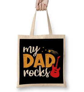 My Dad Rocks Happy Fathers Day Funny Dad Gifts for Birthday Bez Çanta Uzun Saplı