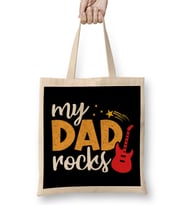 My Dad Rocks Happy Fathers Day Funny Dad Gifts for Birthday Bez Çanta Uzun Saplı