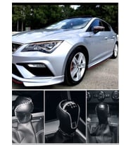 Seat Leon Manuel Vites Topuzu Kılıfı El Yapımı Hakiki Deri (Kırmızı)