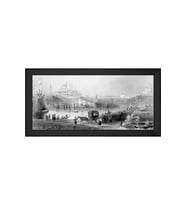 Eki İstanbul Motifli Kanvas Tablo 80 x 110 cm Siyah Çerçeve