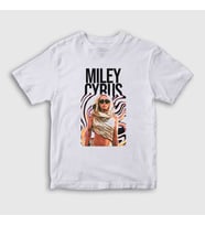 Presmono Unisex Çocuk Beyaz Flowers Miley Cyrus T-Shirt 400612tt