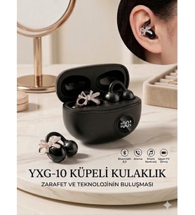Yeni Nesil Kristal Fiyonklu Küpeli Bluetooth Kulaklık - Estetik ve Teknoloji Bir Arada
