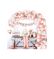 Rose Goldlu 1 Yaş Lüks Balon Zinciri
