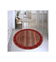 Eliana Home Baskılı, Yıkanabilir Kaymaz Taban Yuvarlak Halı LNA7344-HT647 120x120 cm (Kırmızı)