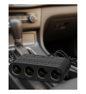 Mey İthalat® 4 Çakmak Girişli Araç Çoklayıcı Type C ve USB Destekli Güvenli Güç Dağıtıcı