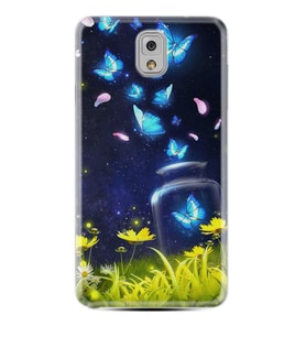 Samsung Note 3 4 5 8 9 20 Ultra 10 Lite Kılıf Desenli Silikon Neon Butterflys 1309