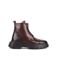 Shoetyle - Hakiki Deri Kahverengi Fermuarlı Erkek Postal Bot - 250-13-206