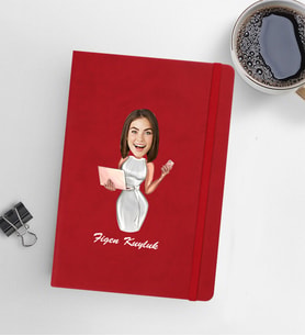 Kişiye Özel Kadın Model 13x21 Kırmızı Defter-44