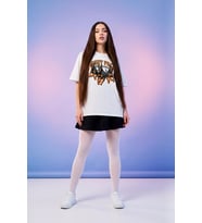 Unisex Doberman Night Pack Grafik Baskılı Oversize Beyaz Tişört