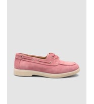 MonaMae %100 Hakiki Deri Pudra İp Detaylı Süet Kadın Loafer